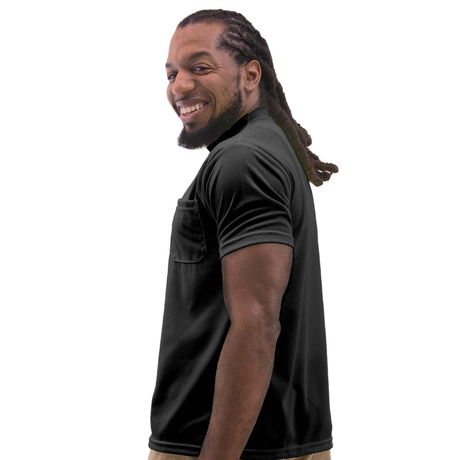 Black Safety T Shirts 5 Pack Fast Drying Work Sports Short Sleeve JORESTECH