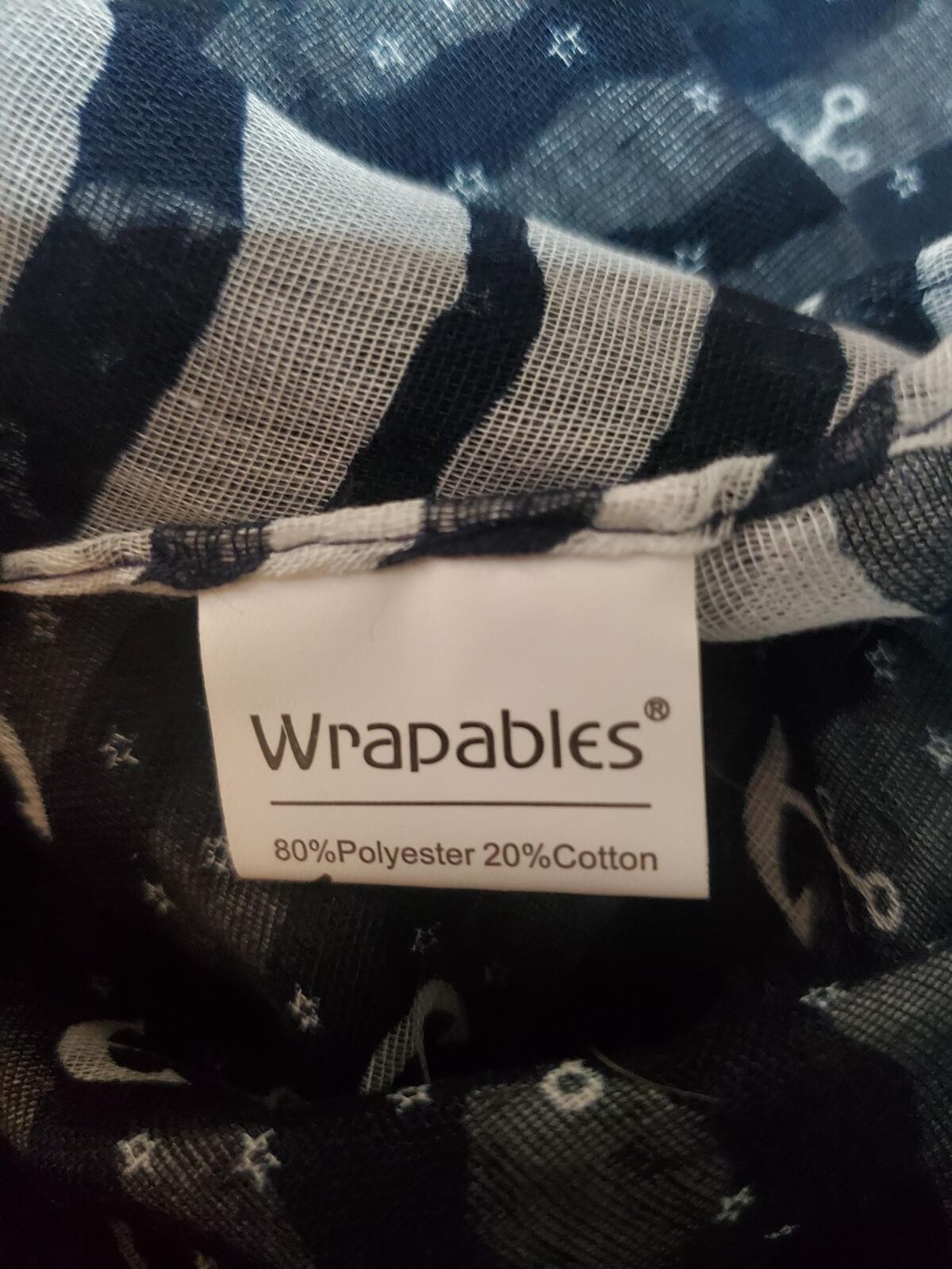 Wrapables Navy Blue and White Anchor Pattern Lightweight Scarf