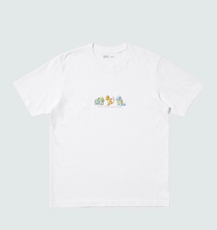 Uniqlo UT Japan Pokémon 30th Anniversary Tee White Charmander Squirtle L/XL