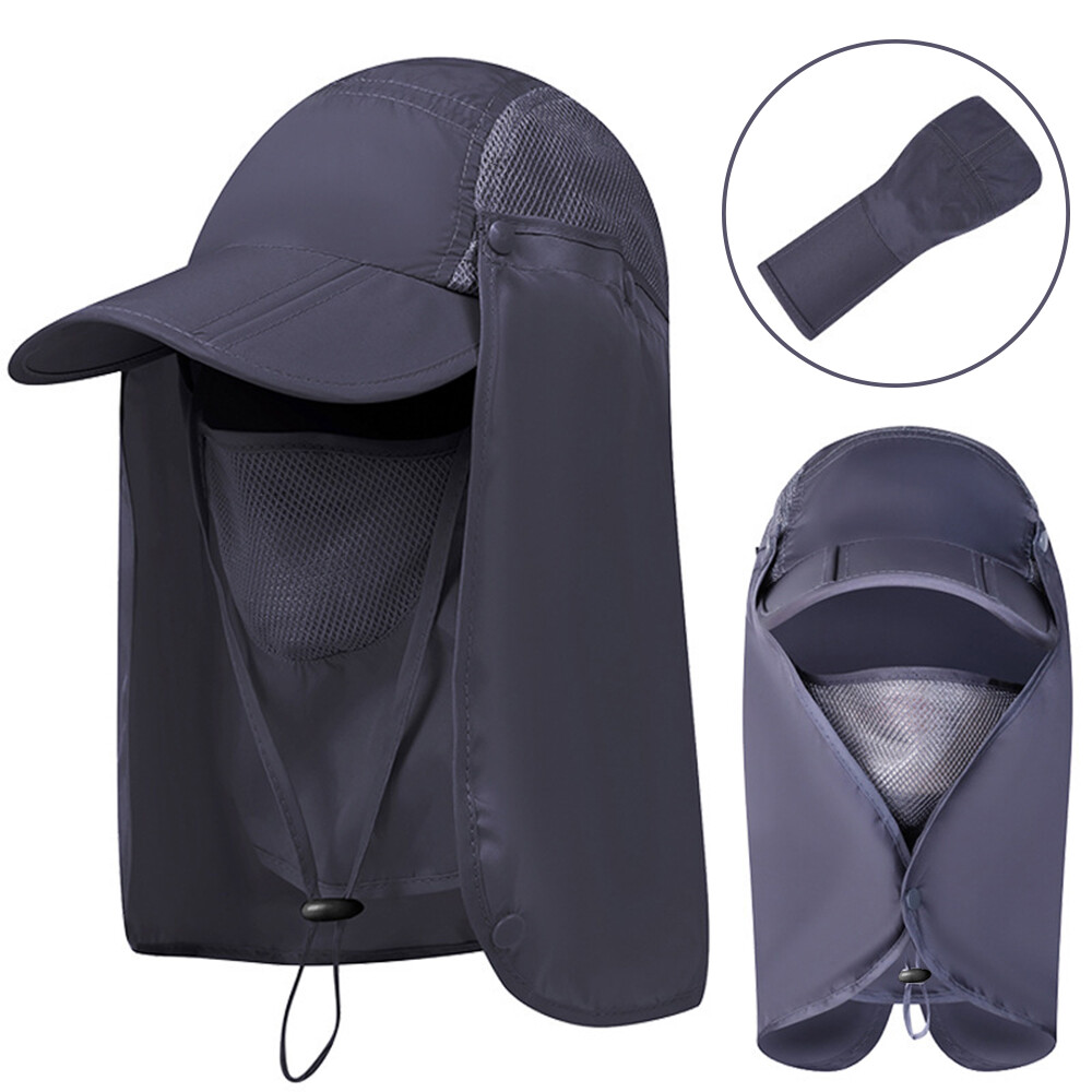 Men Women Sun Hat With Neck Flap Face Cover Shade for Outdoors Fishing Hiking