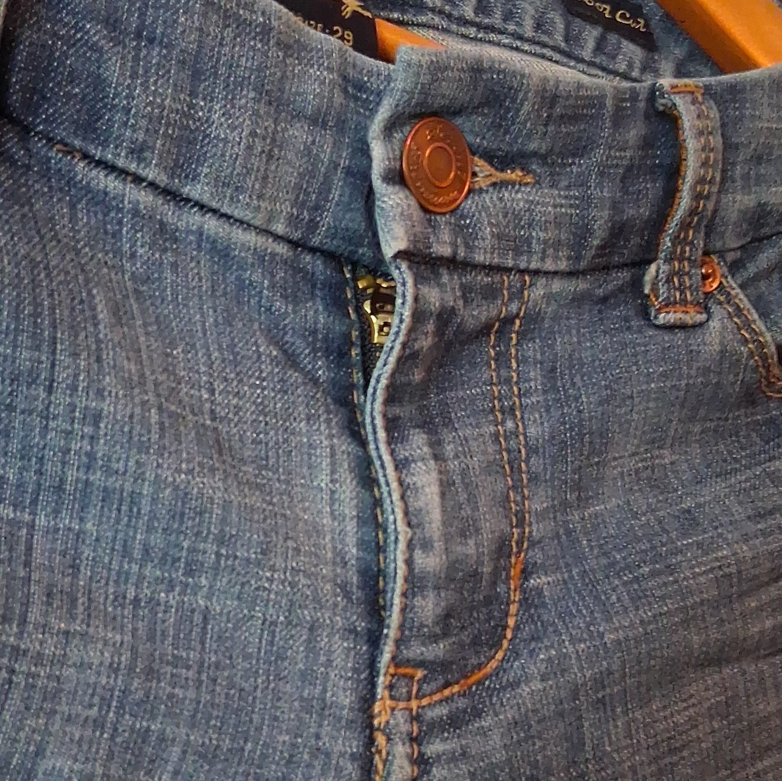 Seven7 Women’s Bootcut Blue Medium Wash Denim Jeans Cotton 5-Pocket Embroidered