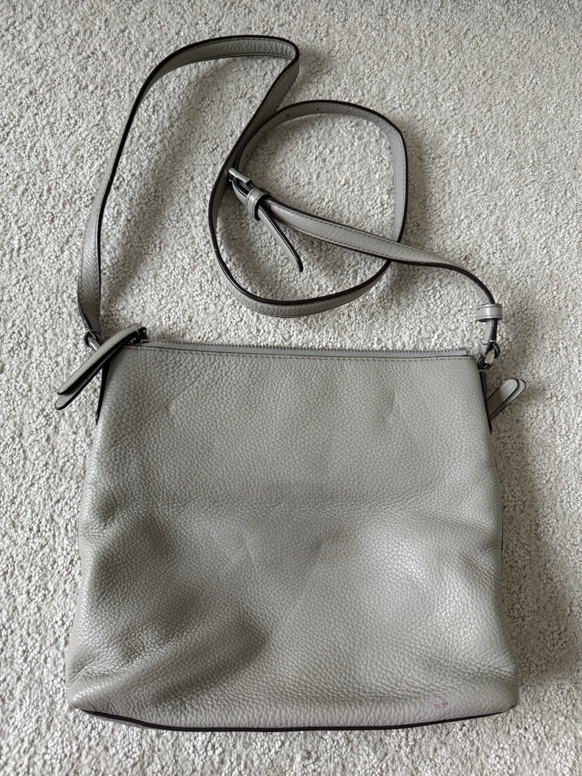 kate spade new york Gray Zip Top Crossbody Bag, Front Zip Pocket