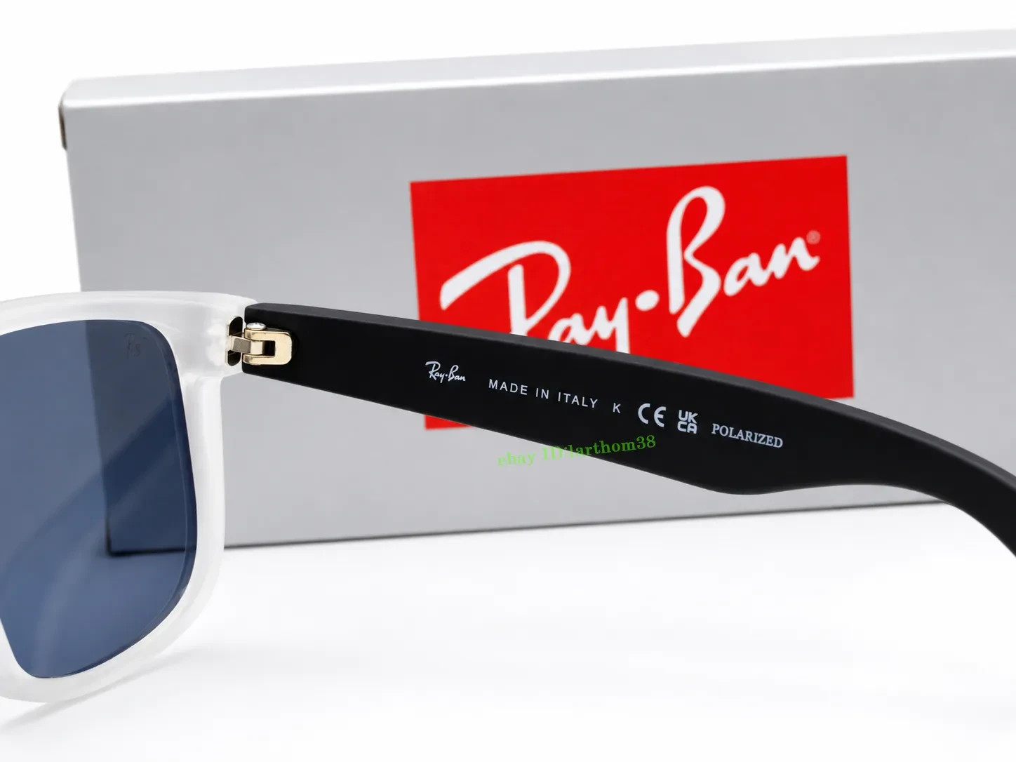 Ray-Ban RB4165 Justin Polarized Square Sunglasses Grey Matte Transparent 54mm 3P