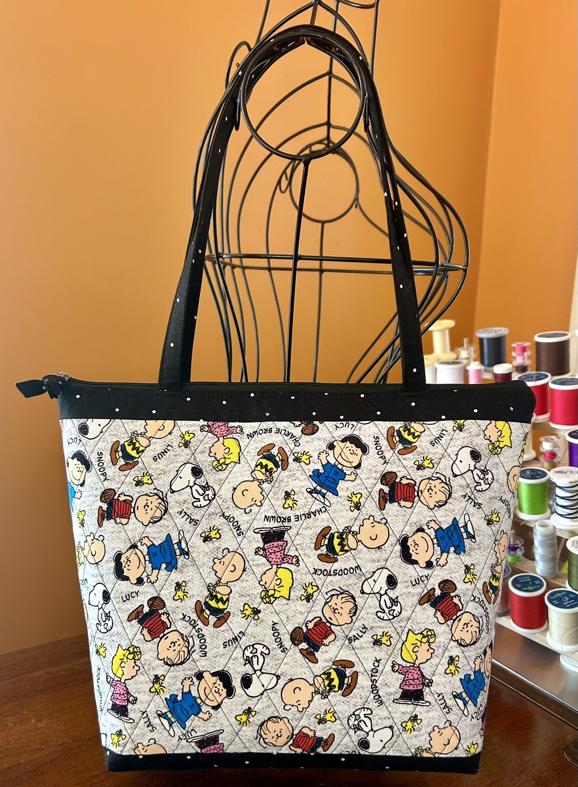 New Handmade Quilted Peanuts Gang Snoopy 11×13” Purse & Wallet