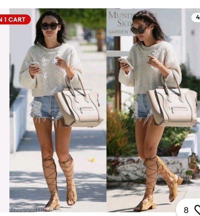 YSL Saint Laurent Babies Gladiator Sandal Shoe Boot Suede LaceUp IT37 US7 $1095