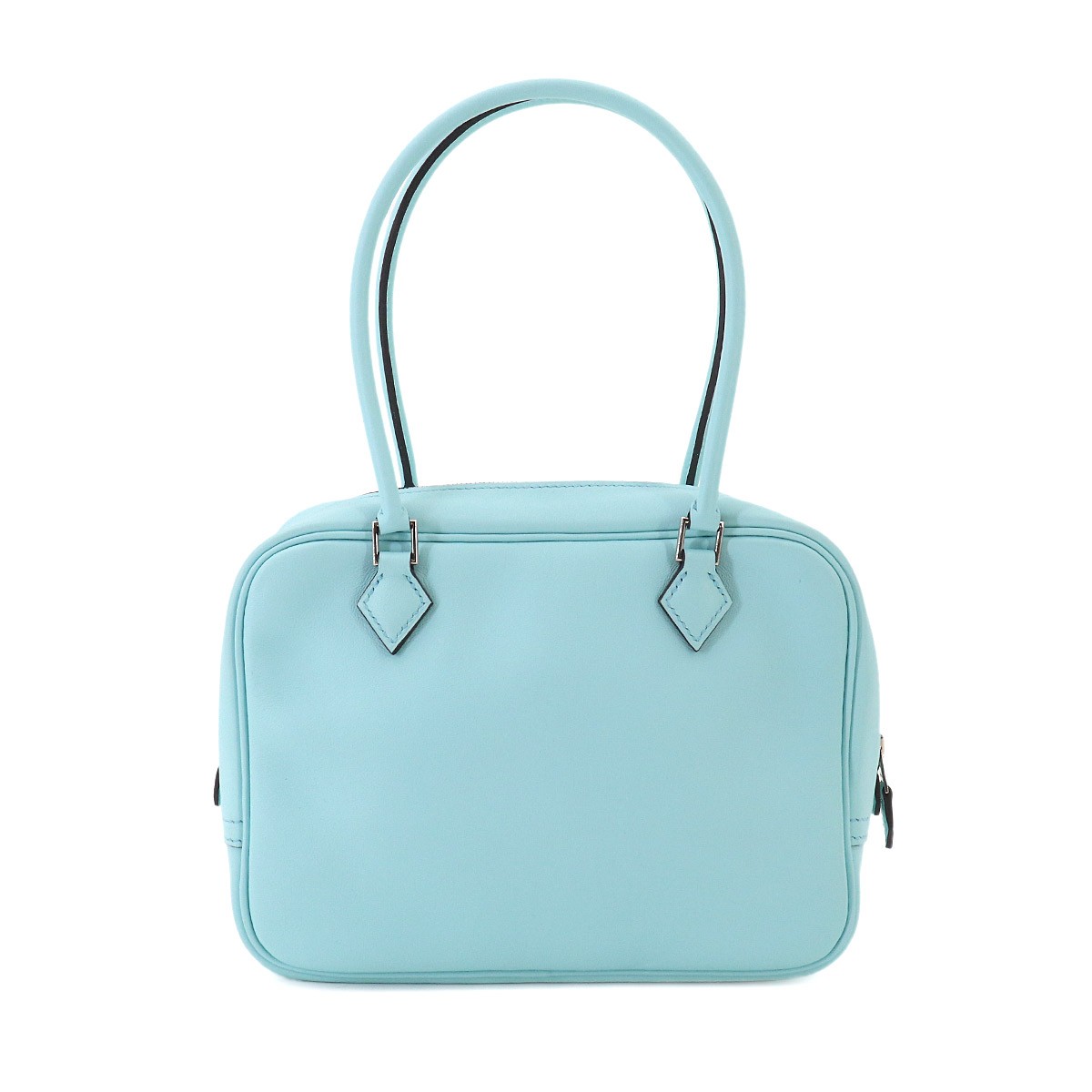 HERMES Mini Plume 20 Hand Bag Veau Swift Bleu Zephyr Purse 90329291