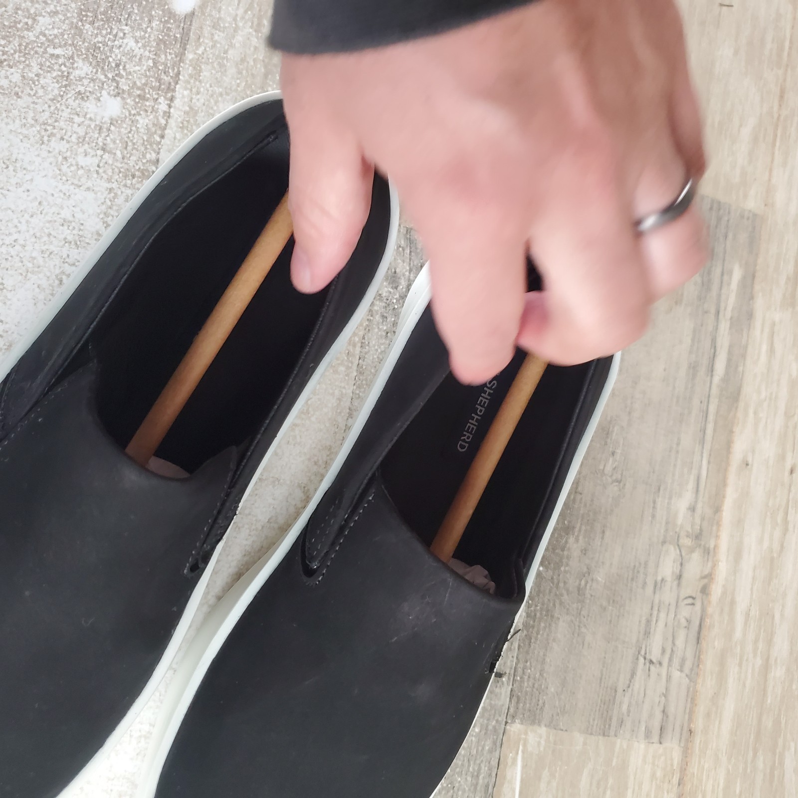 Wolf & Shepherd Cruise Shoes Sz 8 W Black Brilliant White Slip On Sneakers