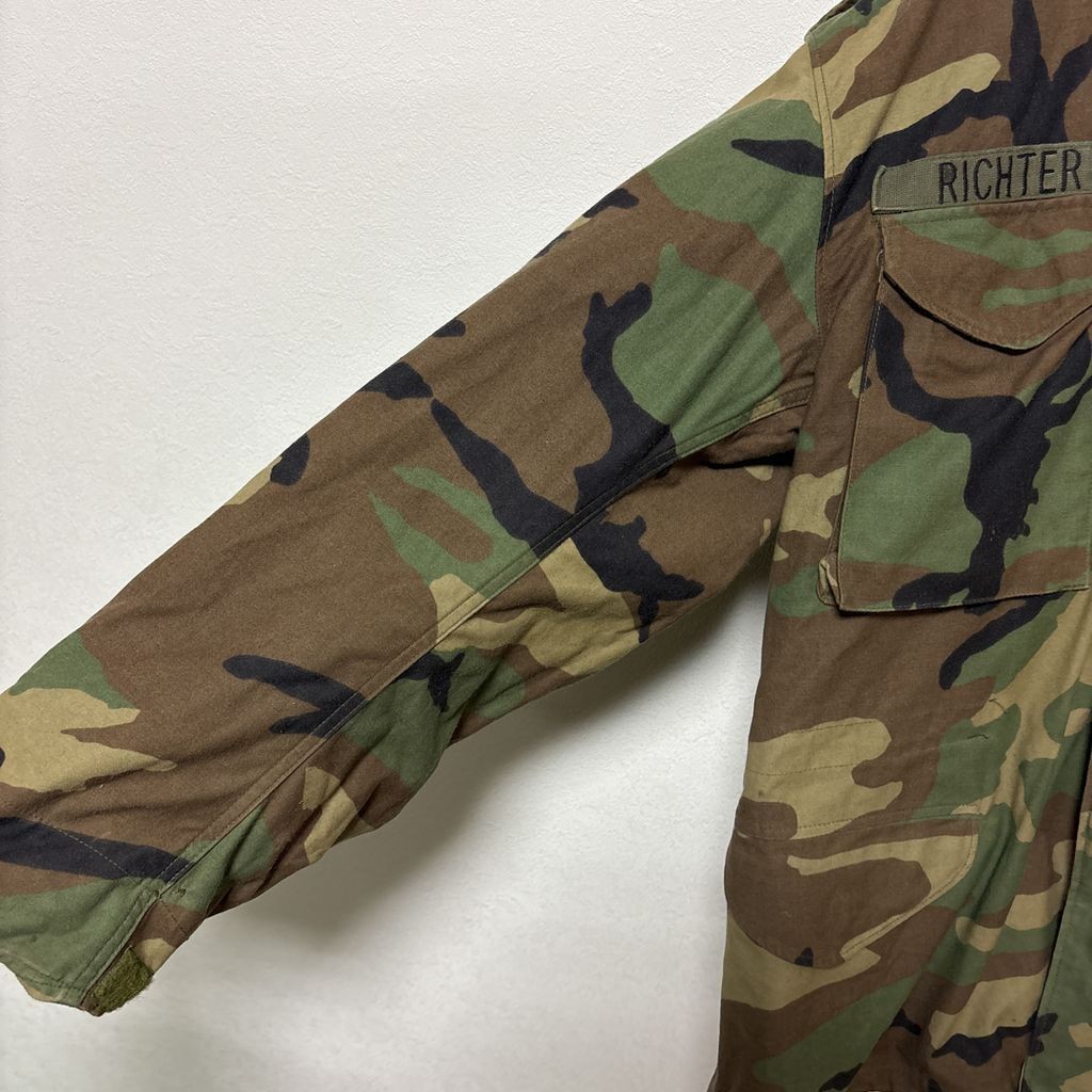 【US ARMY】 94年納入 米軍 実物 M-65 ウッドランドカモ フィールドジャケット S-3671