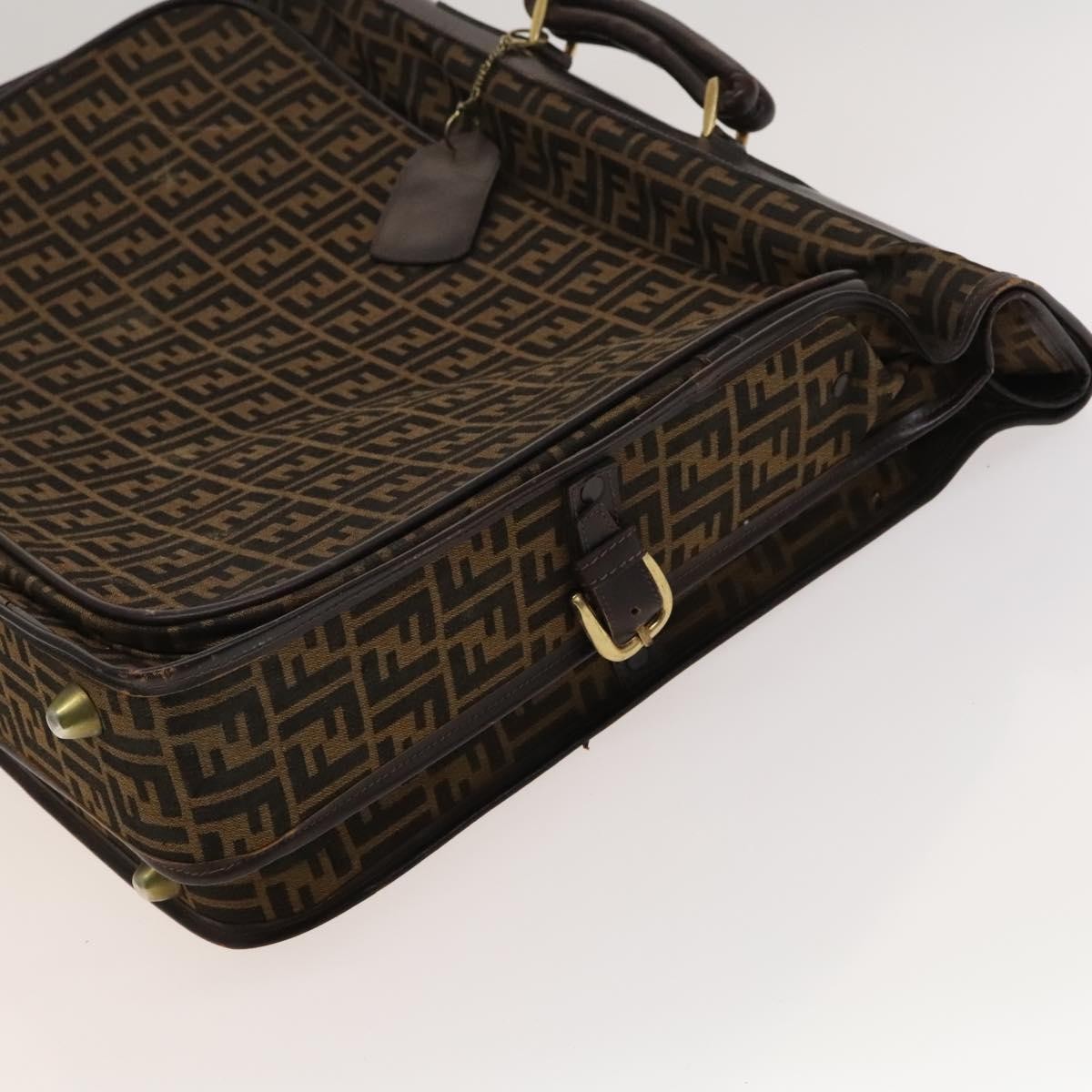 FENDI Zucca Canvas Garment Cover Brown Black gold Auth sw767