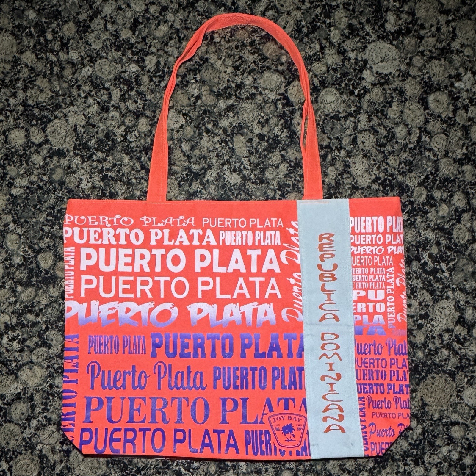 Puerto Plata All Over Dominican Republic Tote Bag with Zip Closure 18in x 13.5in