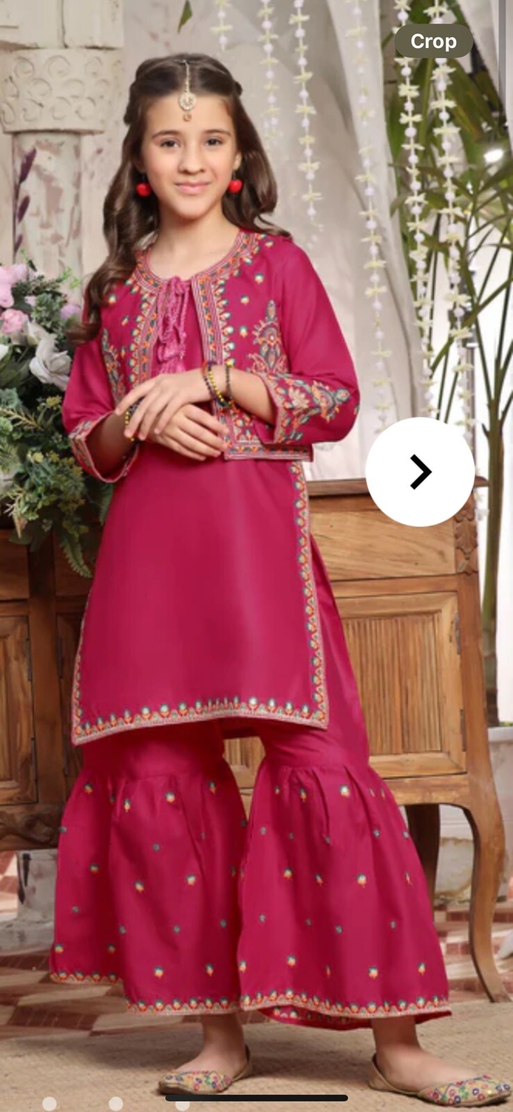 Pakistani Girls Kids Kameez Shalwar With Koti Vest 3 Pc Size 32 8/9 Years Dewali