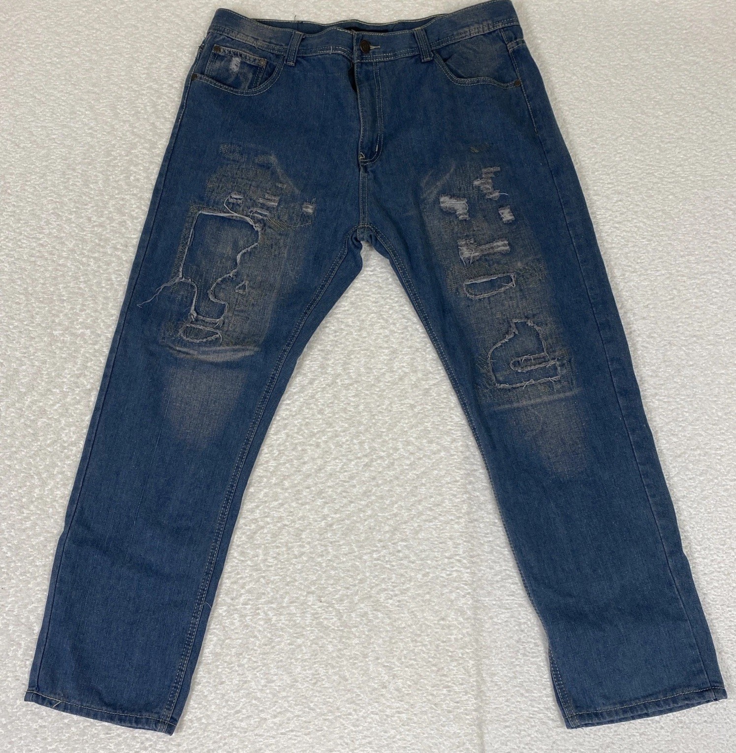 VTG. 90’s PHAT FARM Distressed Jeans Mens 38×30 Street Wear Grunge Hip Hop