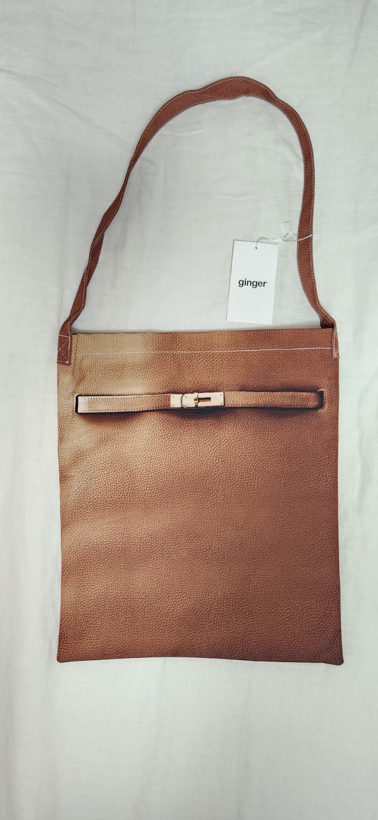Realistic Leather Print Tote Bag Lightweight Shoulder Fabric Everyday Daily Bag