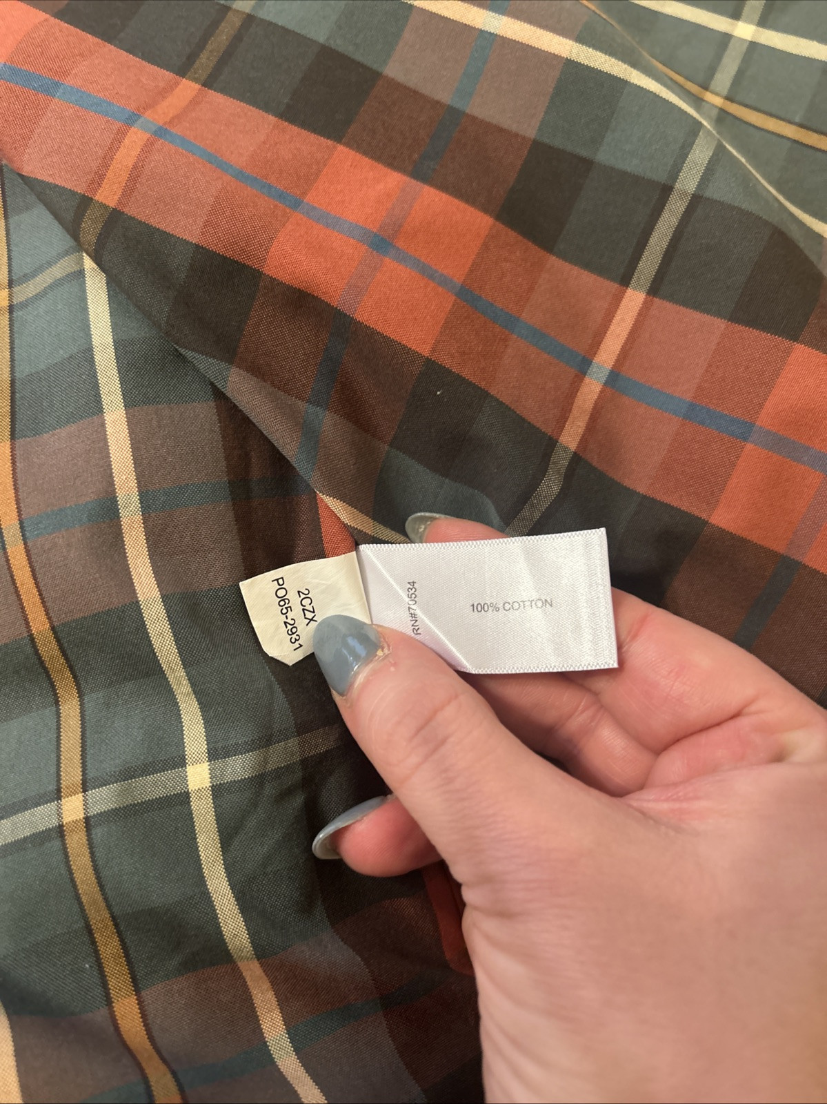 Orvis Men’s Check 100% Cotton Barrel Cuff Dress Shirt Size Large Multicolor