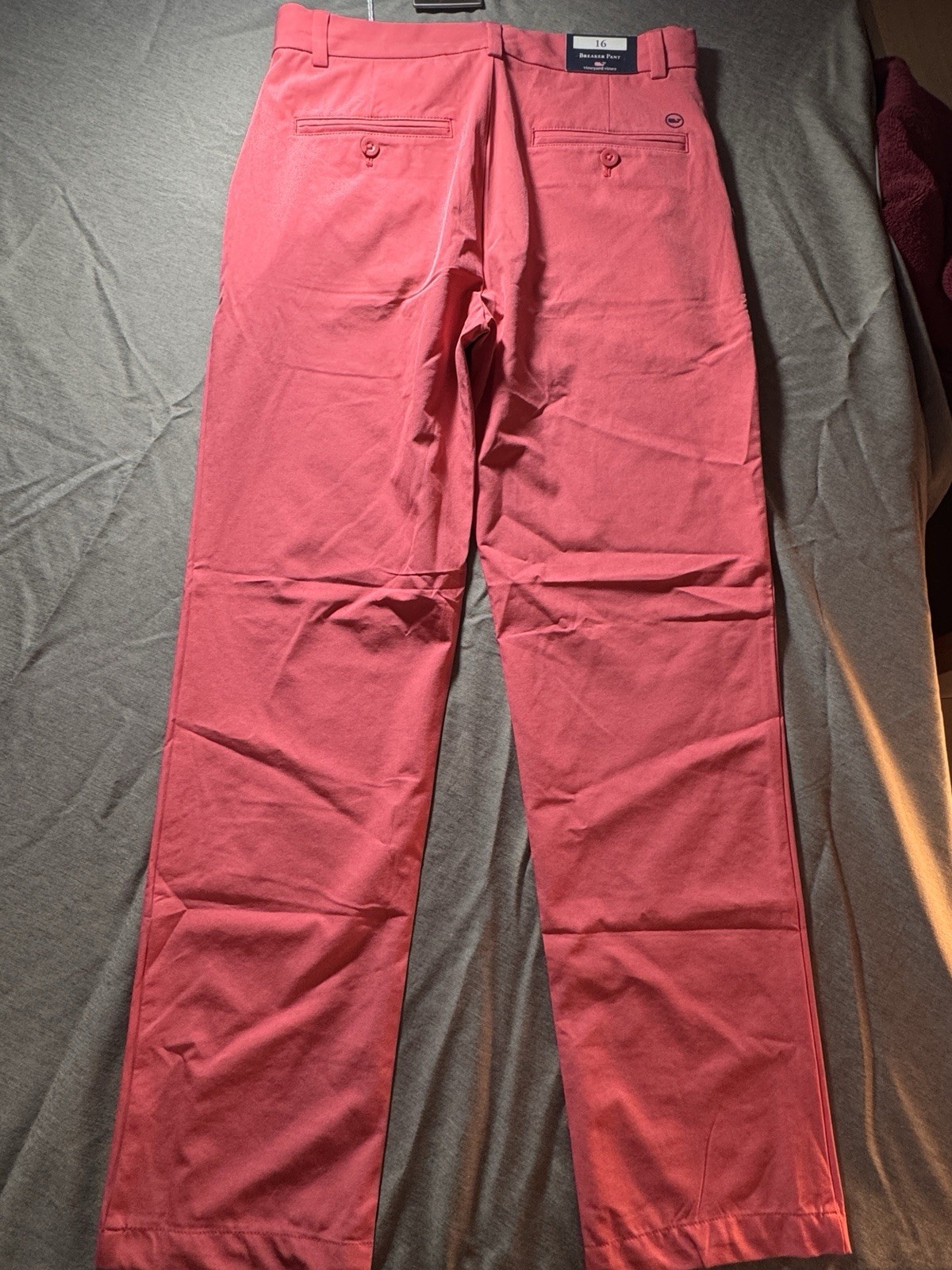 Vineyard Vines Youth Performance Breaker Pants Coral Sailors Red Size 16 NWT