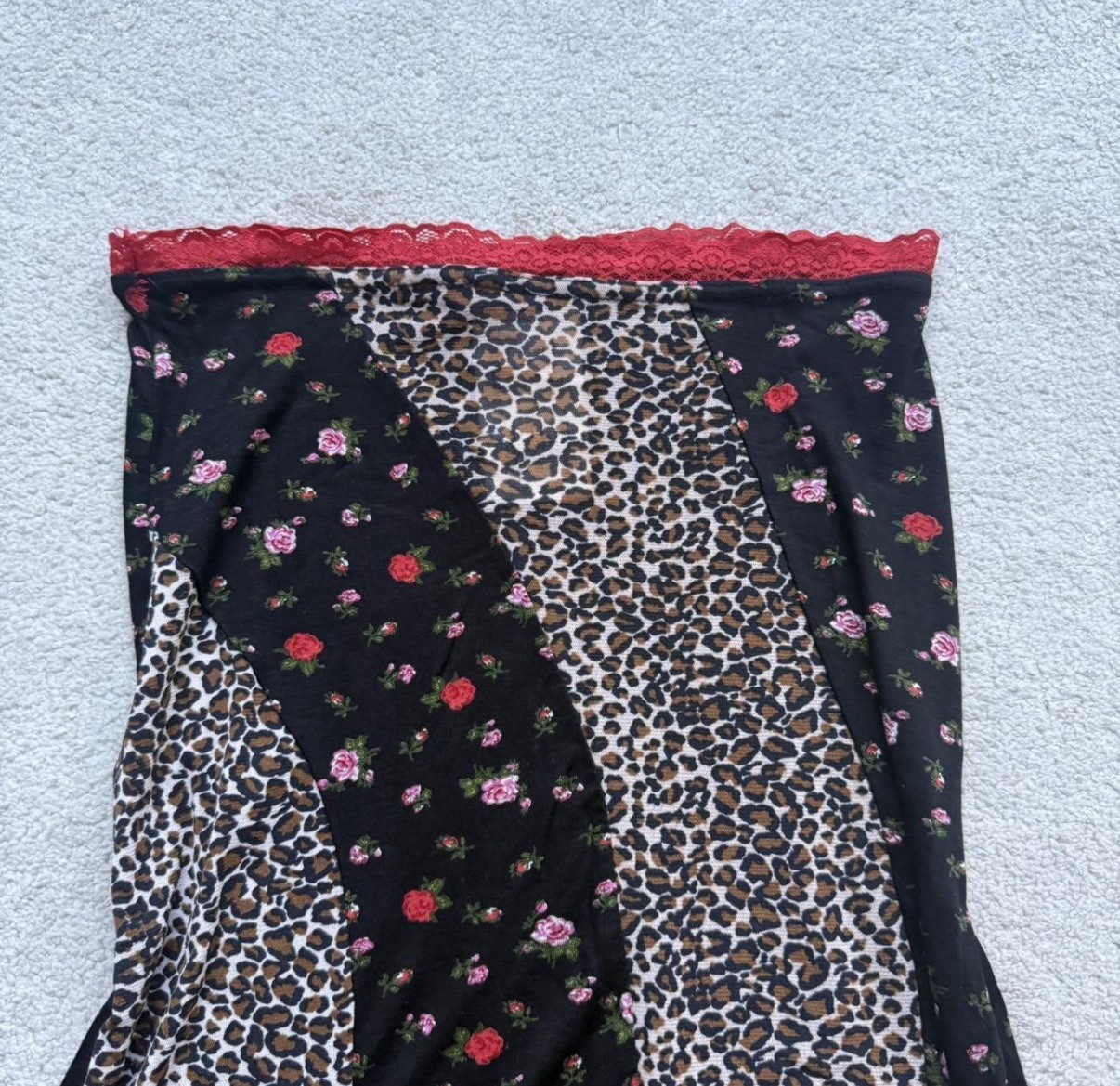 French Morgan De Toi Floral And Leopard Two Piece Set With Lace – Size S