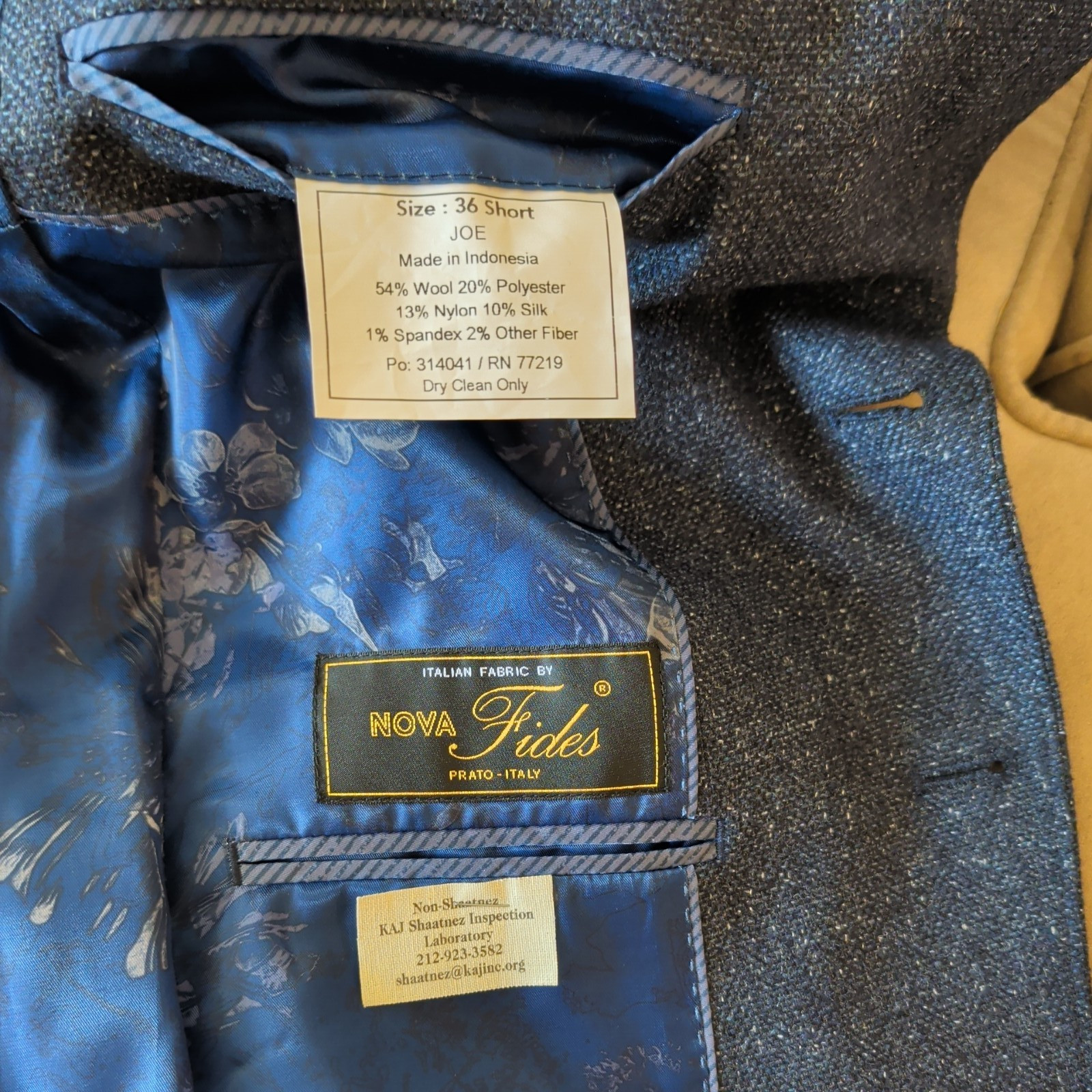 Joseph Abboud Blue Textured Blazer 36S