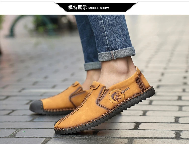 Men’s Casual Shoes Loafers Low-top Slip on Handmade Breathable Driving Shoes