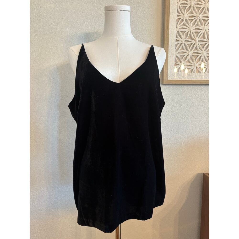 DAHLIA Black Velvet Cami Tank Top Whimsigoth Western Nightclub | LARGE