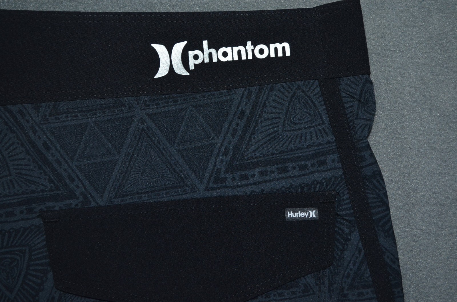 Hurley Phantom Boardshorts Mens 32 Gray/Black 9″ Inseam Aztec 20″ Length New