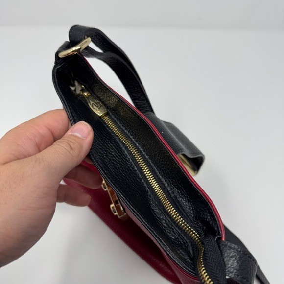 Valetnia Red Black Made in Italy Women’s Leather Purse 7.25×9.75×3