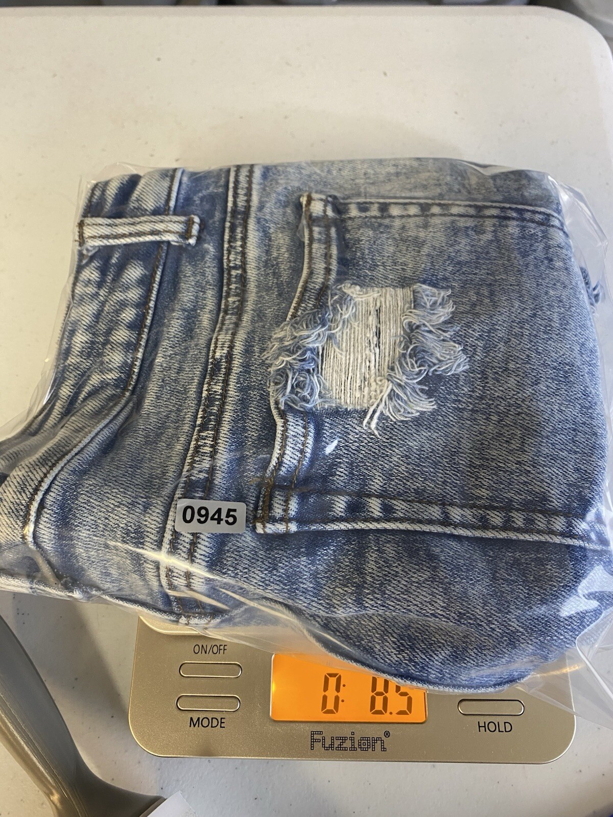 Blue Savvy Shortie Shorts Size 11/30 Distressed Denim Cut Off Cotton Stretch