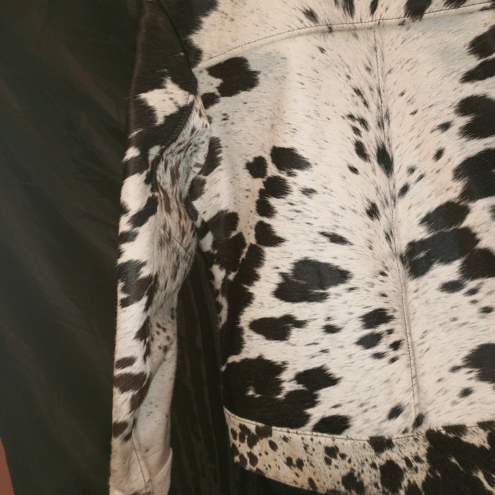 Men’s Genuine Hair-On Cowhide Leather Jacket Pony Skin Western Blazer Coat Men’s