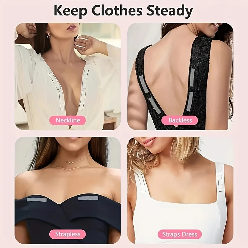 2× Double-Sided Body Tape Roll Waterproof & Sweatproof Strips for Cloth Dress US