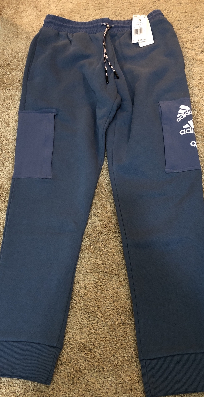 Adidas Essentials Brandlove Jogger Sweat Pants Men’s Size S Blue HL9378 !