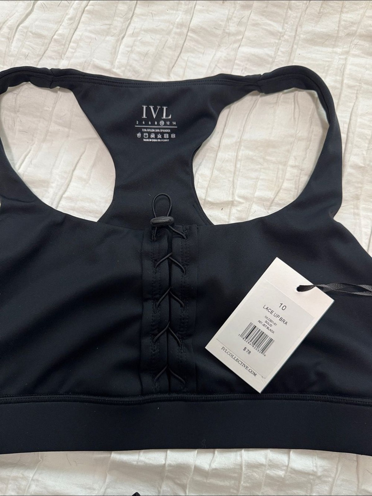 IVL Collective Black Lace-Up Racerback Sports Bra & High-Waisted Legging Set