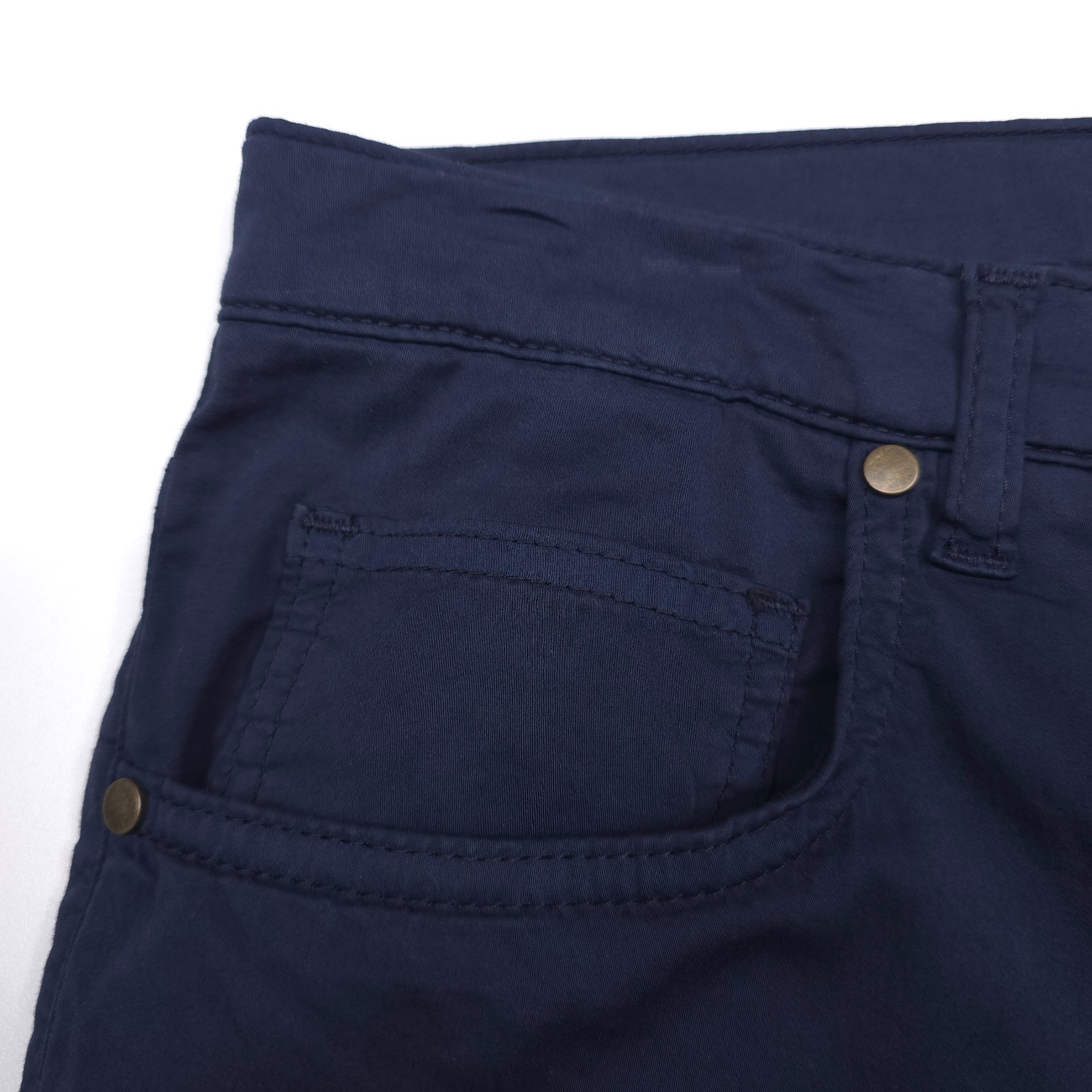 Maurizio Baldassari 5-Pocket Pants Mens Italy 52 Slim Blue Night Cotton & Silk