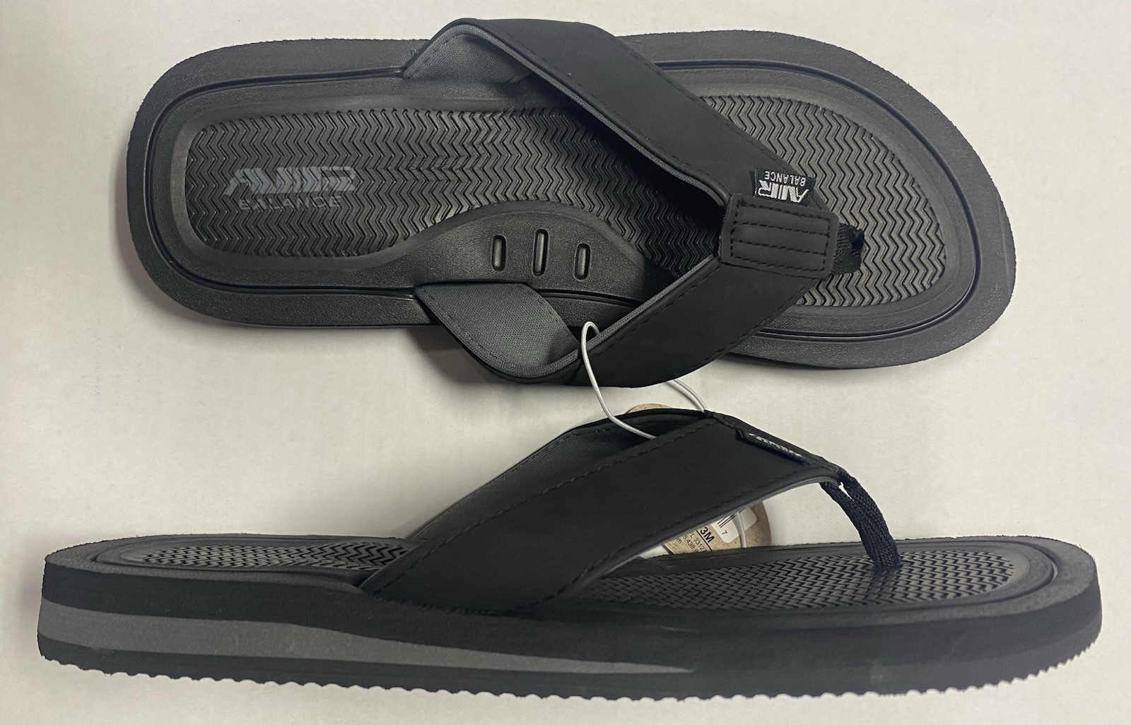 Air Balance Black Flip Flops Sandals Men’s Size 8 9 10 11 12 13 New