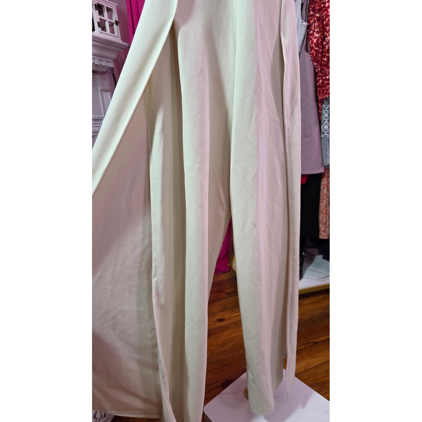 Streetwear Society Cream Wide Leg High Slit Knot Front Jumpsuit Small NWT