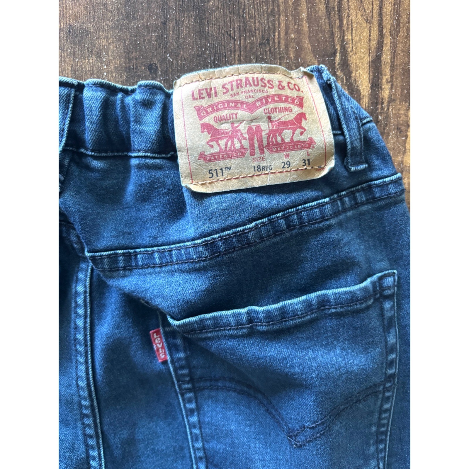 Levis 511 Slim Fit Boys Jeans Size 18 Reg W29 L31 Medium Wash Adjustable Waist