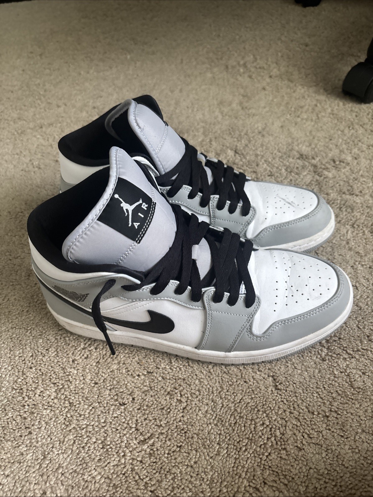 Jordan 1 Mid Light Smoke Grey Sneakers Size 10