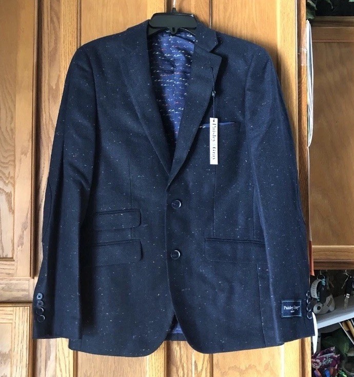 Paisley & Gray Men’s Slim Wool Herringbone Blazer Sport Coat Novelty Lined 36R