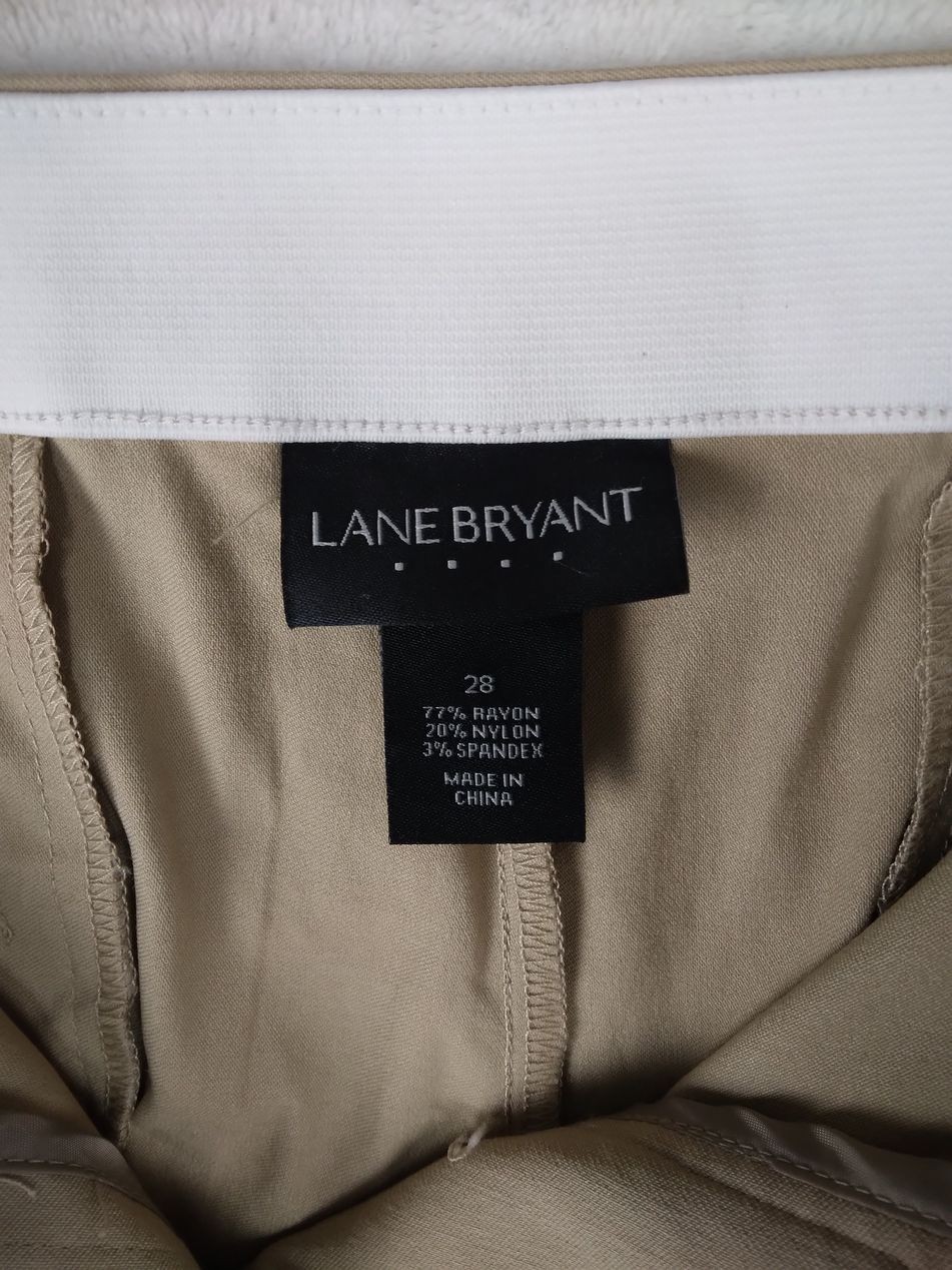 Lane Bryant Women Size 28 50×28 Beige Dress Pants Rayon Blend