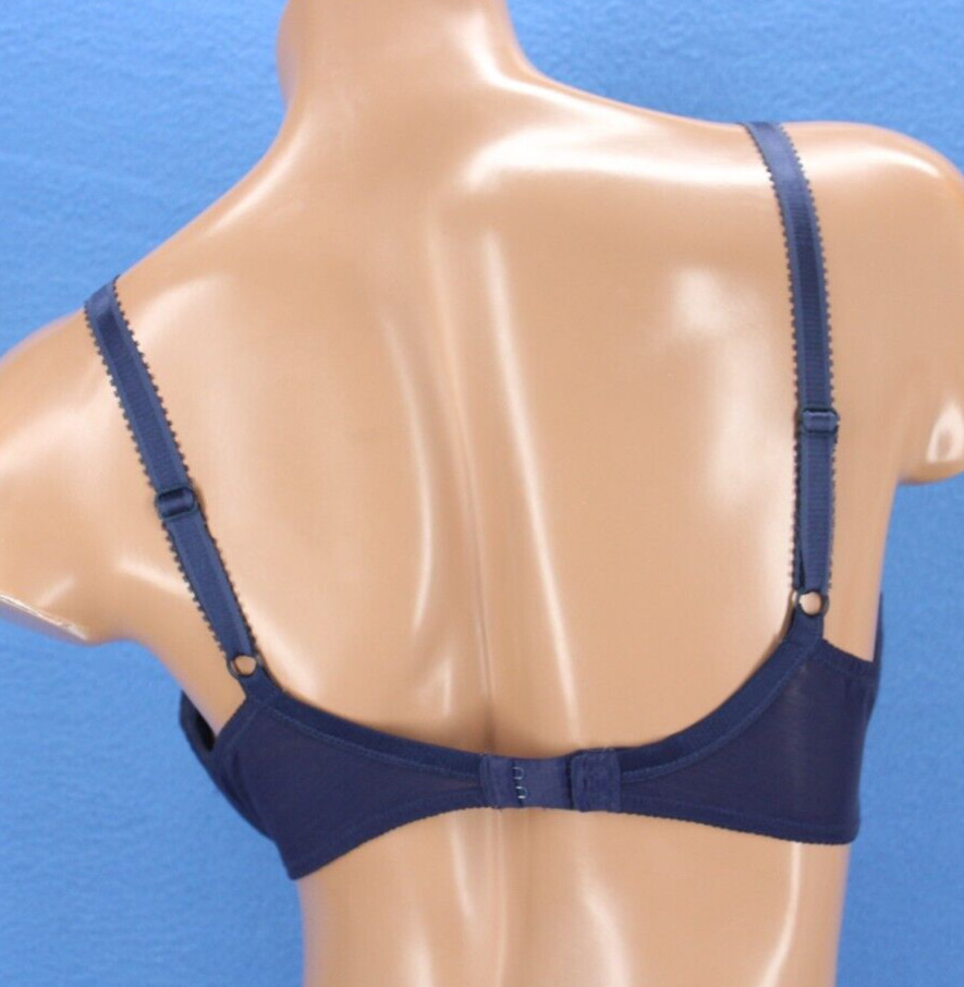 Vanity Fair VTG Underwire Lined Foam Blue Demi Bra Size 36B #B8969