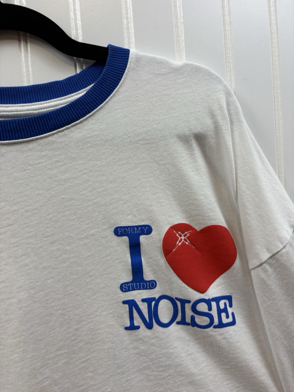 Formy Studio Ringer T-shirt Size XL White I Heart Noise Streetwear