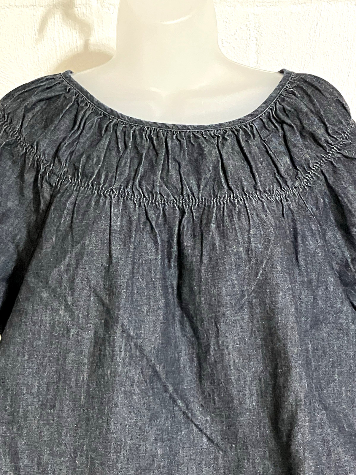 Lane Bryant Womens Size 16 Tunic Blouse Top Smocked Flutter Sleeve Boho Peasant