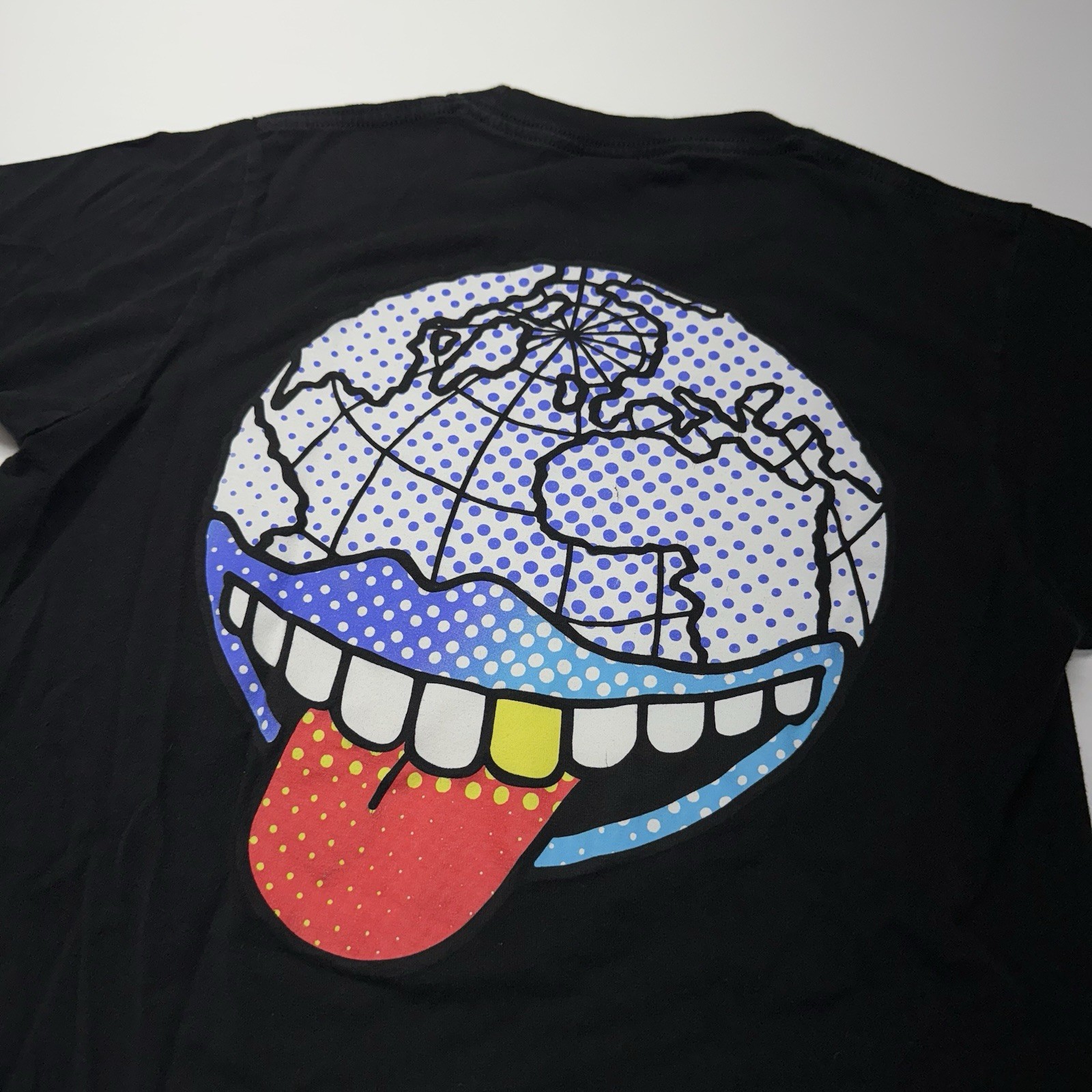 Earthgang Globe Manhead Graphic Logo Mens Shirt S Black Tultex Band Tee Merch