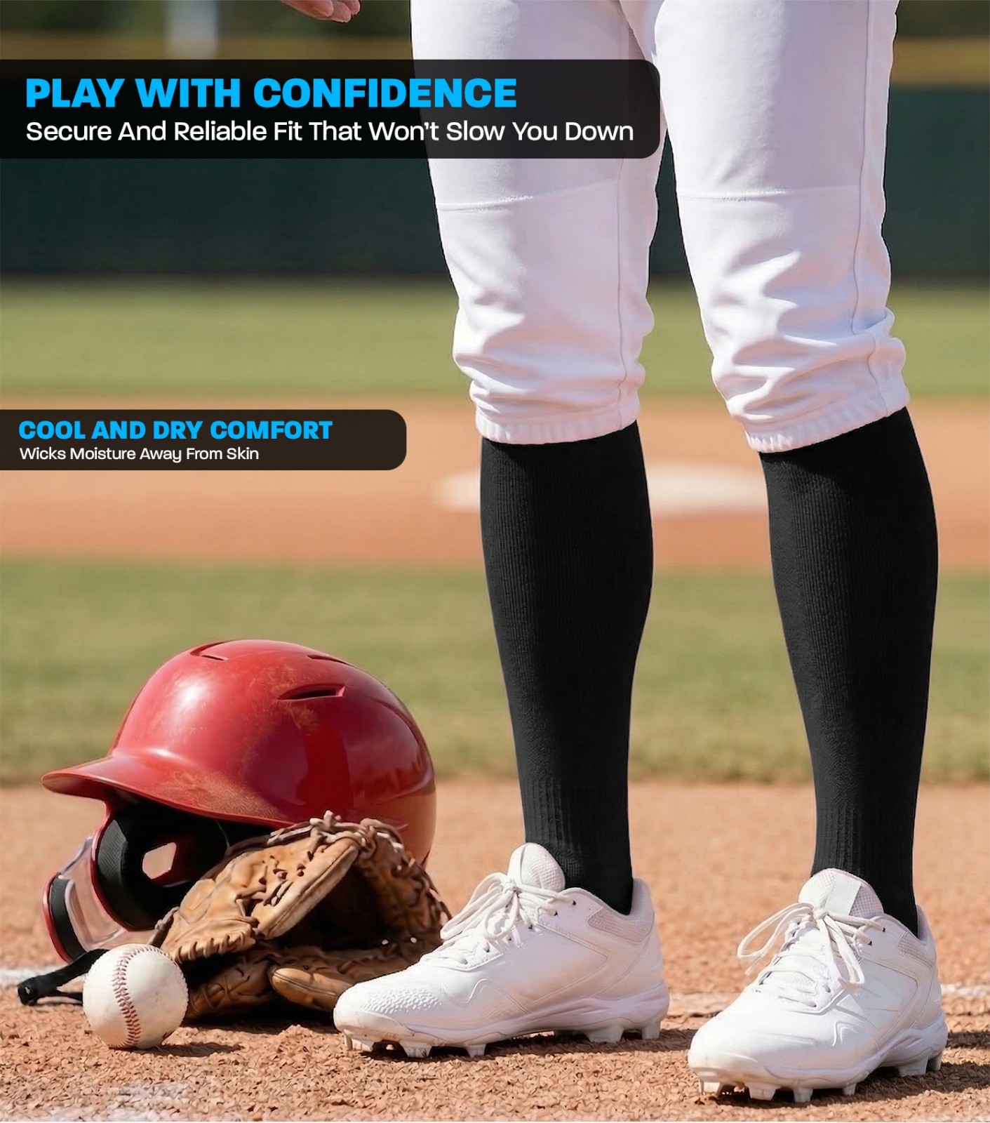 Exxact Sports Baseball Socks Over The Calf Athletic Tube Socks Youth -Adult