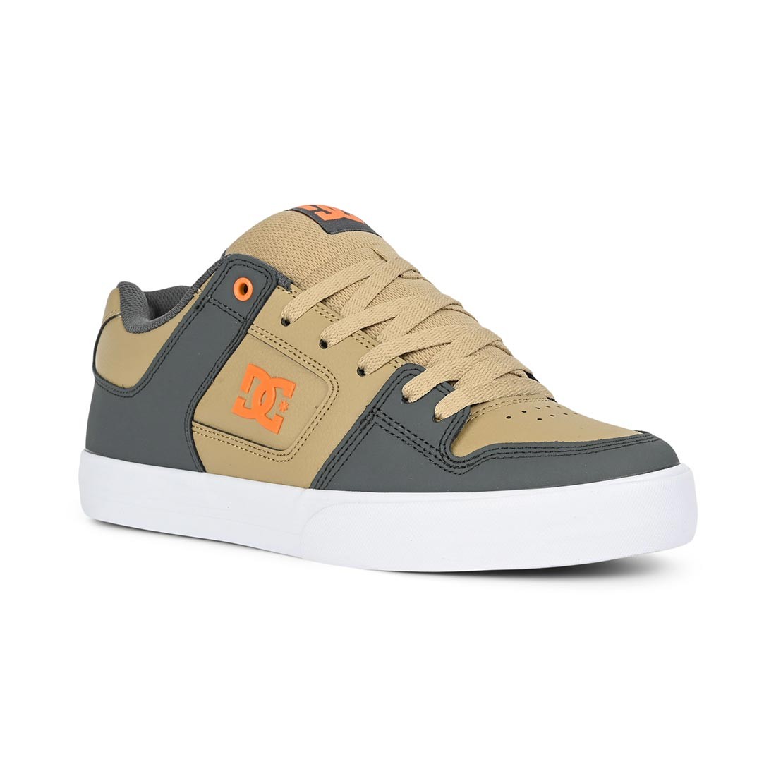 DC Pure Skate Shoes – Grey/Tan/Orange