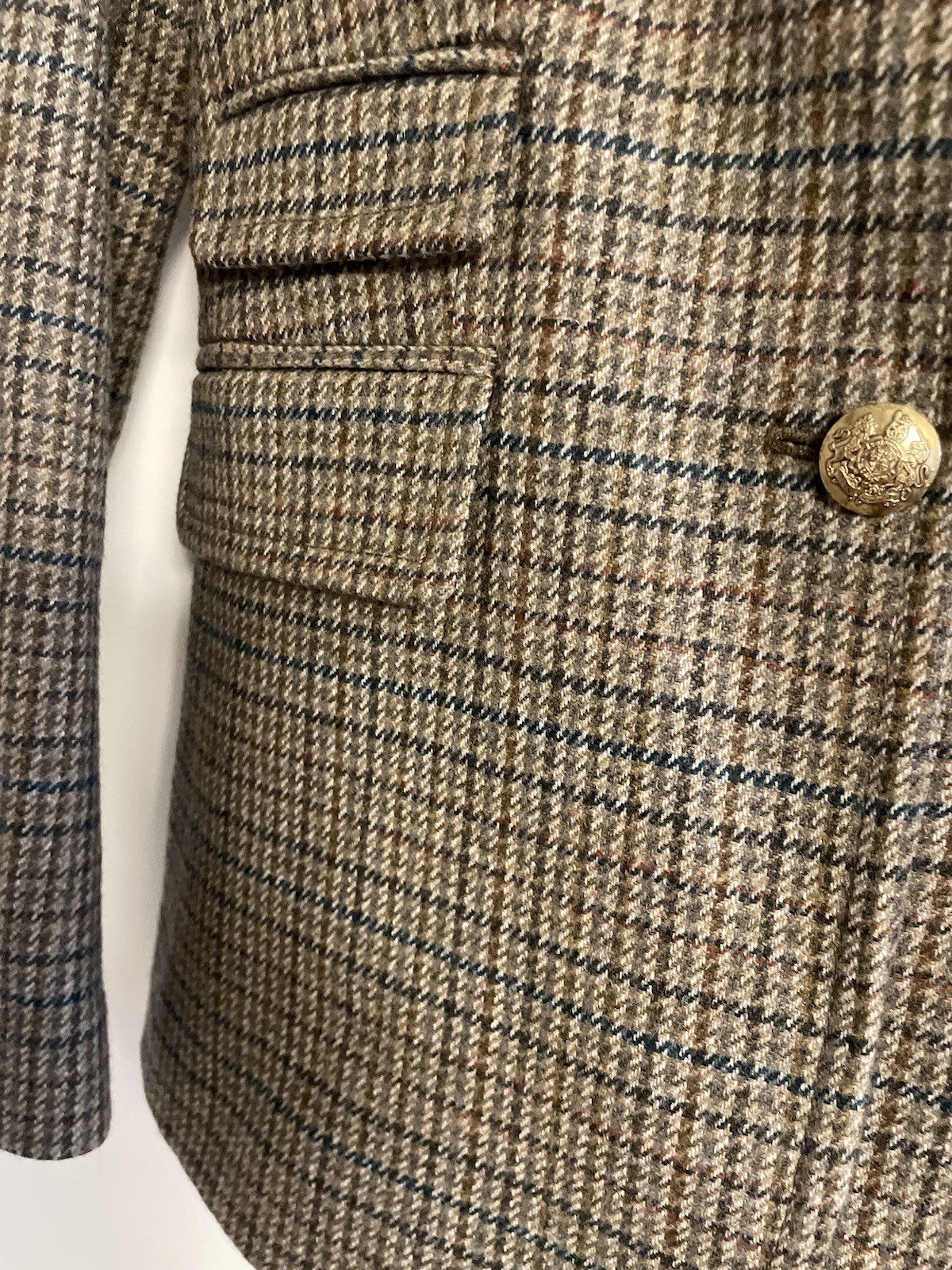 J Crew Vtg Blazer Wool Women Size 0 Old Money Academia Earth Times Brown