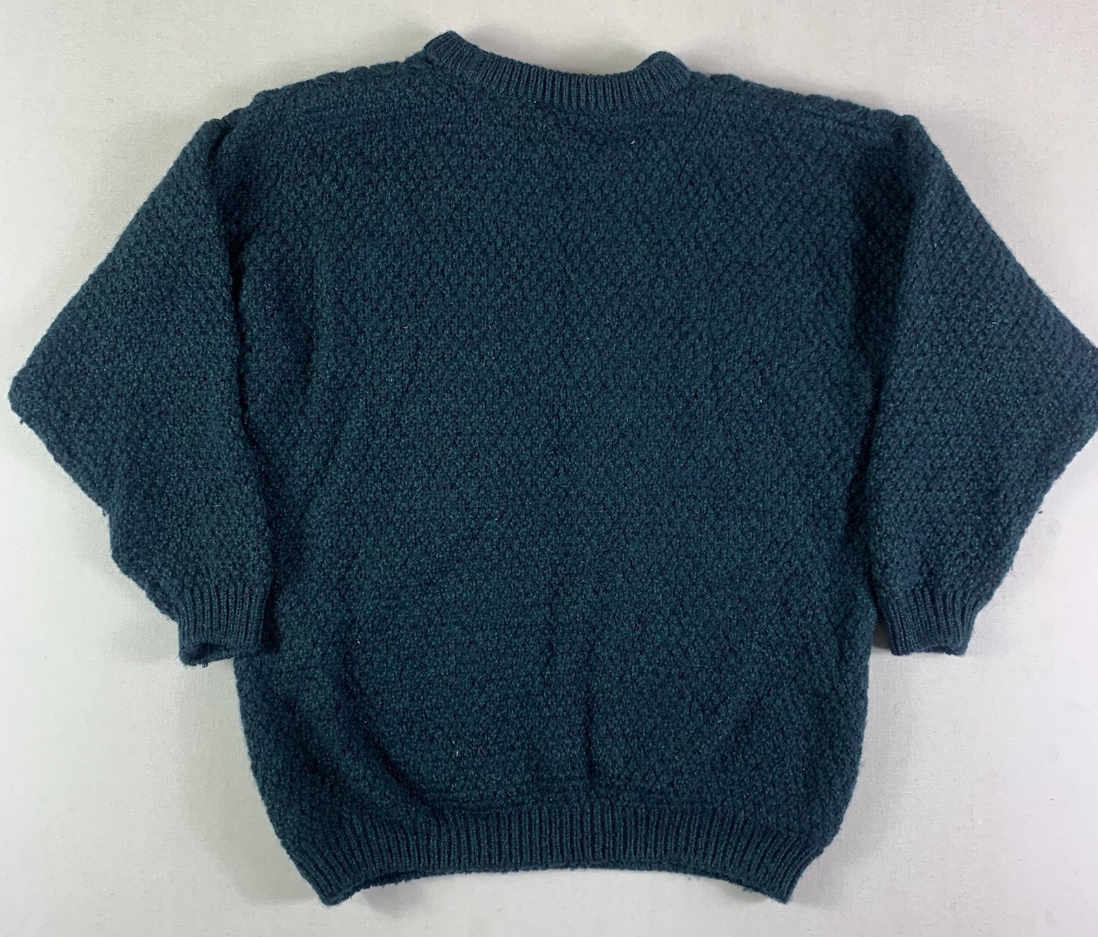 Highland Home Industries Fisherman Sweater Mens Medium Green Wool Knit Scotland