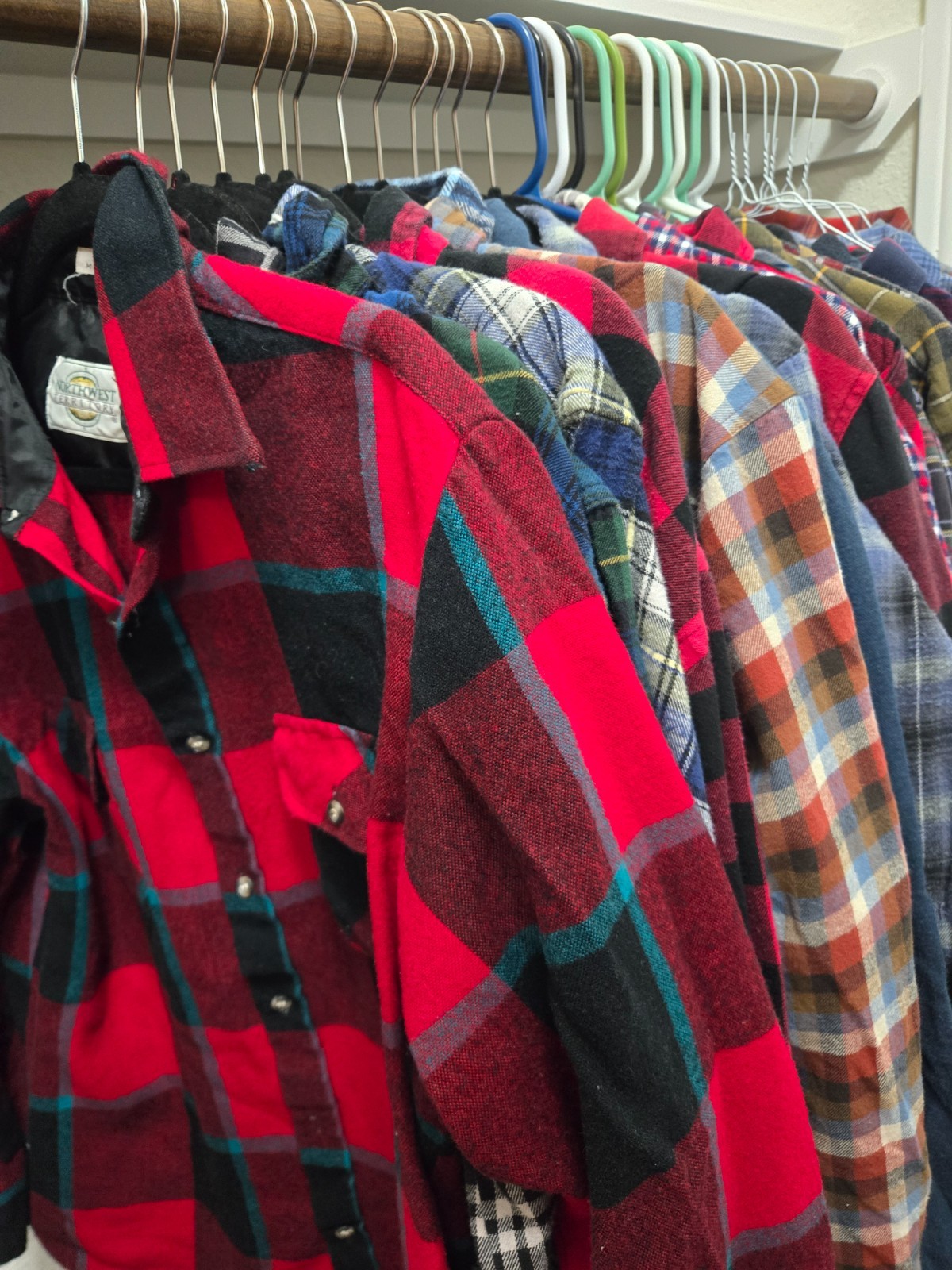 5 LOT Flannel Work Shirt Mens Outdoor Thermal Durable Multicolor Bulk Deal