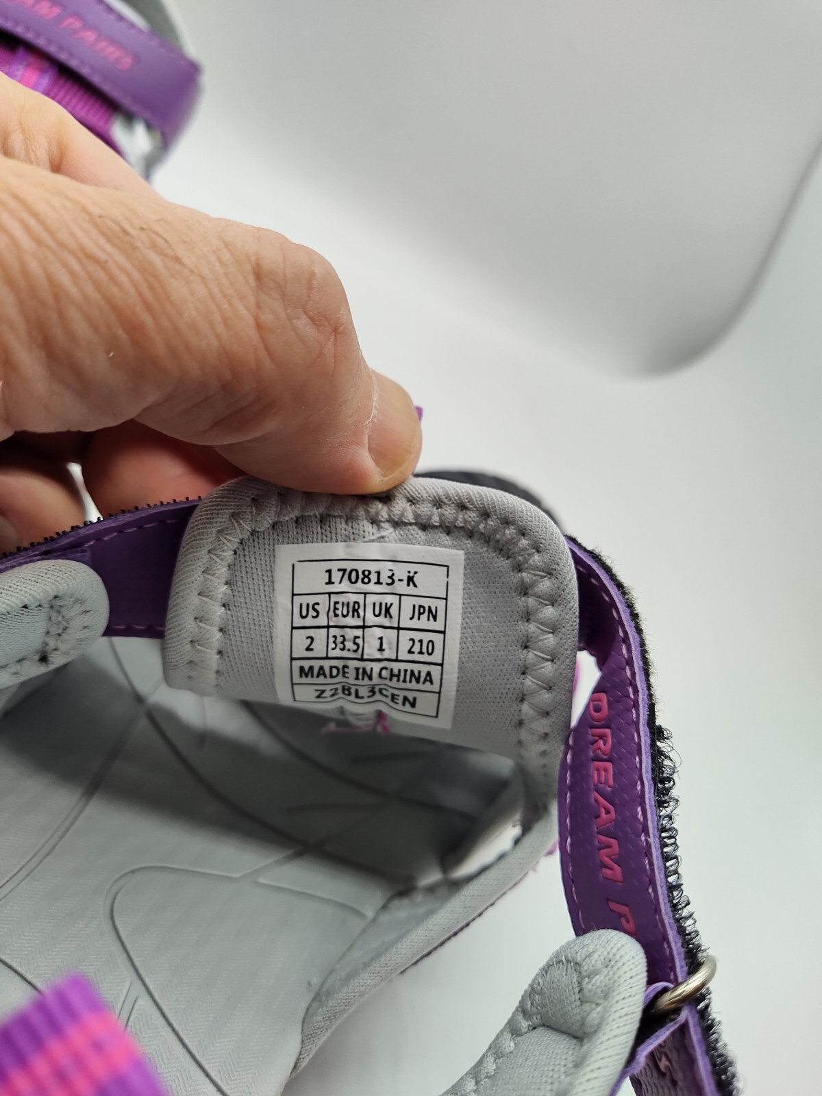 Dream Pairs Athletic Toddle Sandal Slippers Unisex Kids Purple/Gray Sz 2 #1400