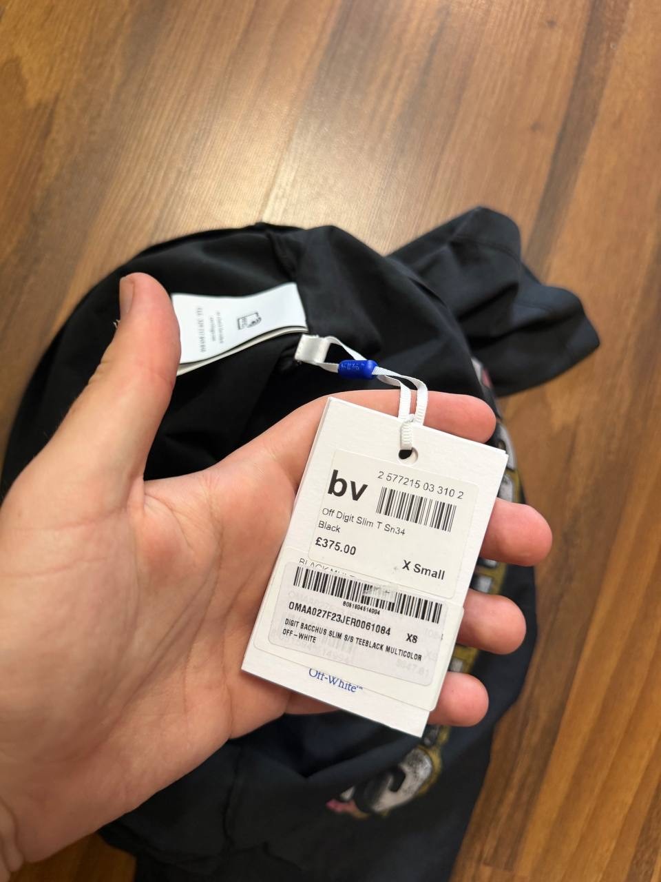 Off White Bacchus Grey Black Tee