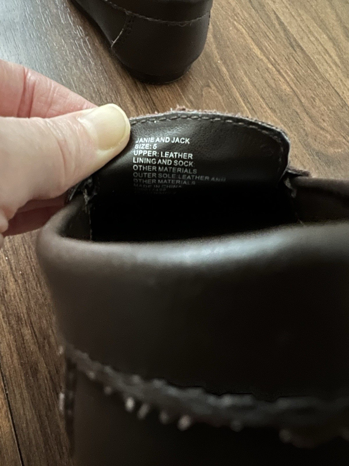 Pre Owned Excellent Condition Janie & Jack Boy Leather Loafers Sz 5 US