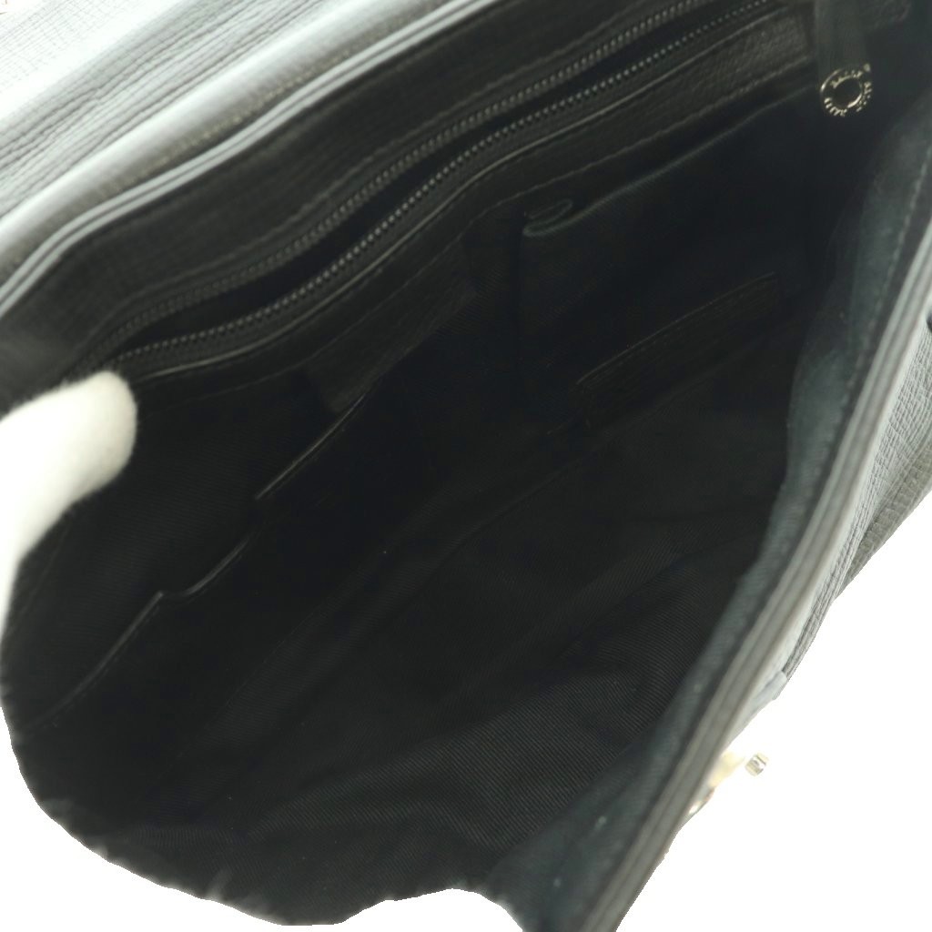 BALLY Leather Men’s Second Bag Clutch Black 7.7×2.6×12.6in Vintage B